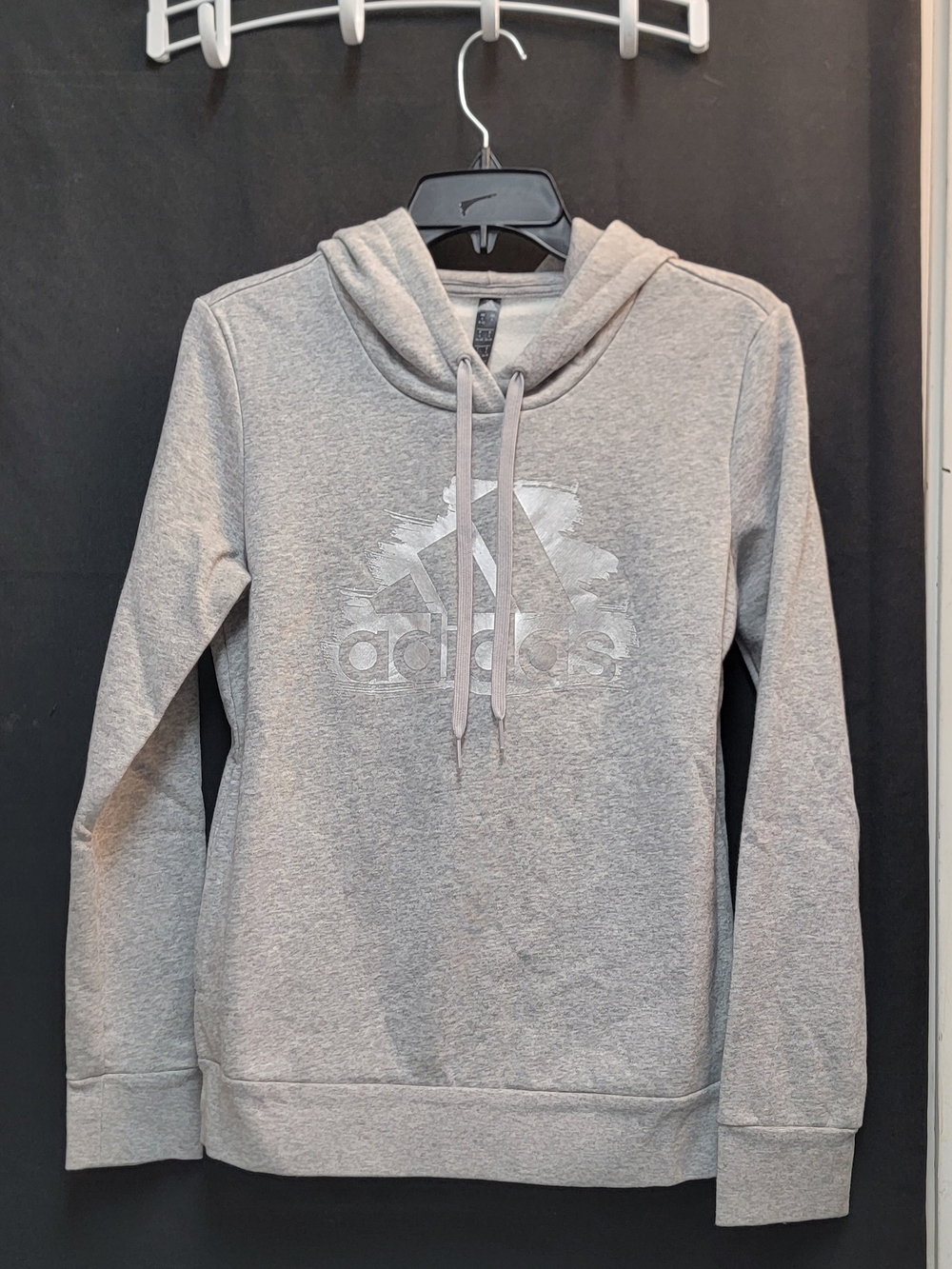 Adidas Women's Gray Logo Hoodie Sweatshirt